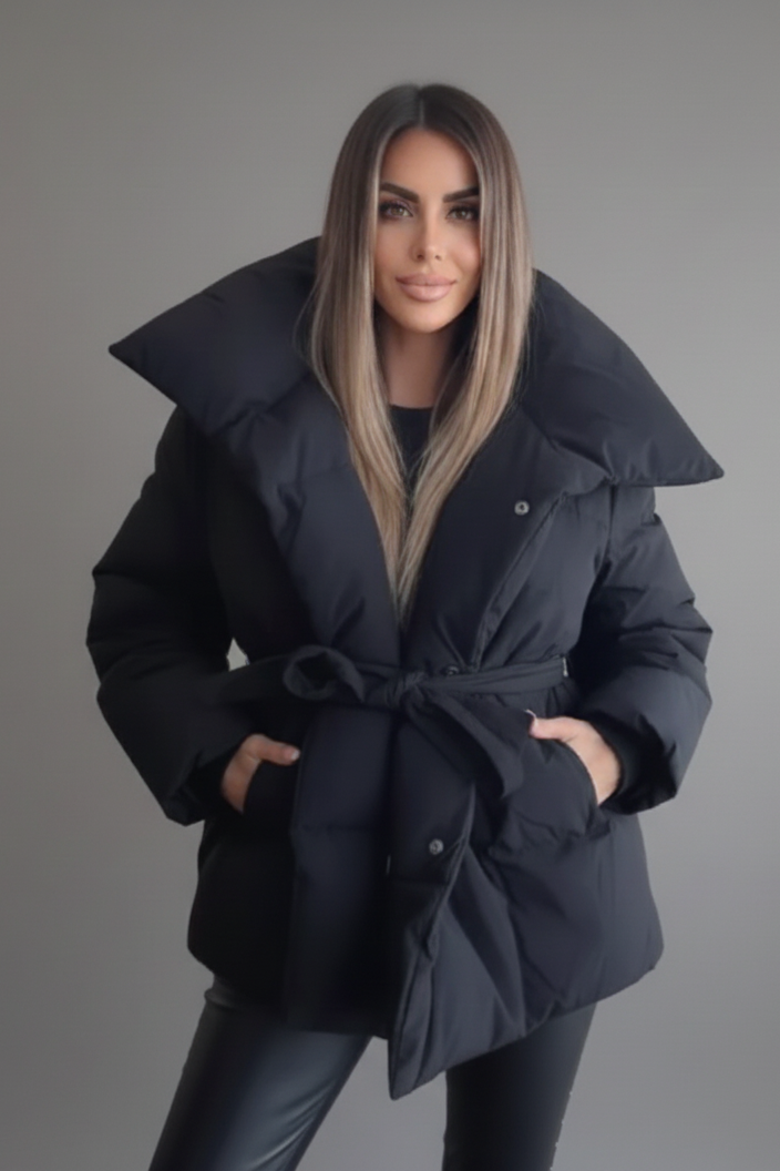 THE SERENE PUFFER COAT - DARK BROWN