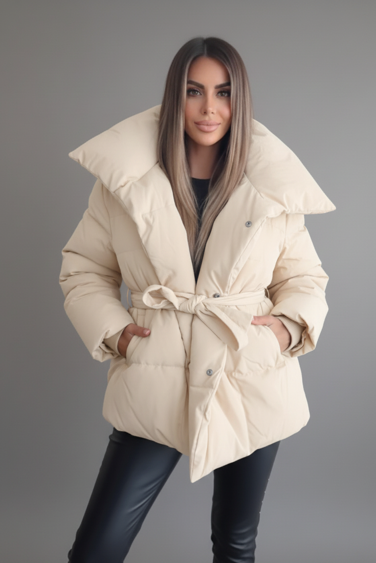 THE SERENE PUFFER COAT - DARK BROWN
