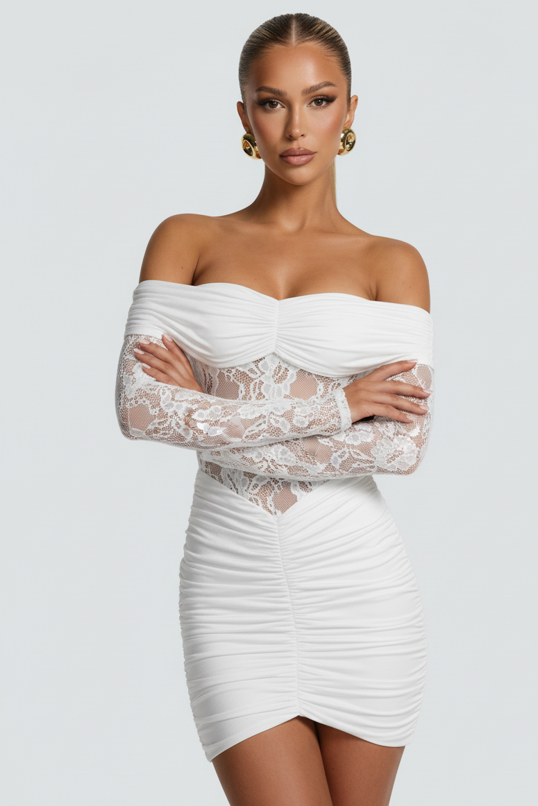 THE MOONFIRE MINI DRESS - WHITE