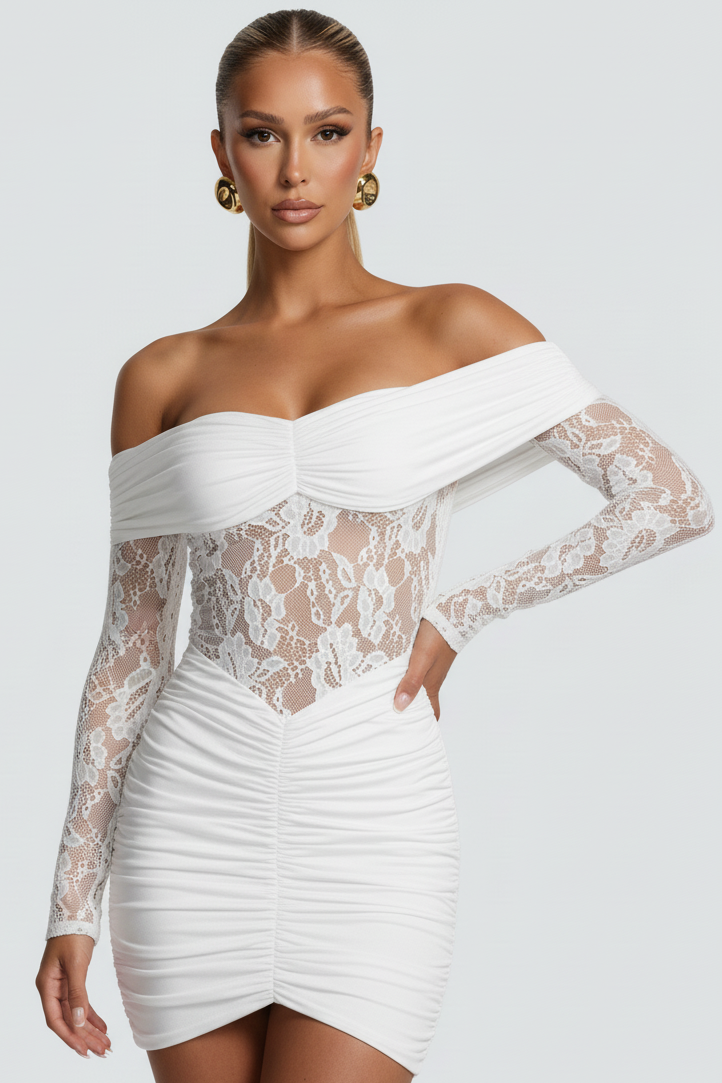 THE MOONFIRE MINI DRESS - WHITE