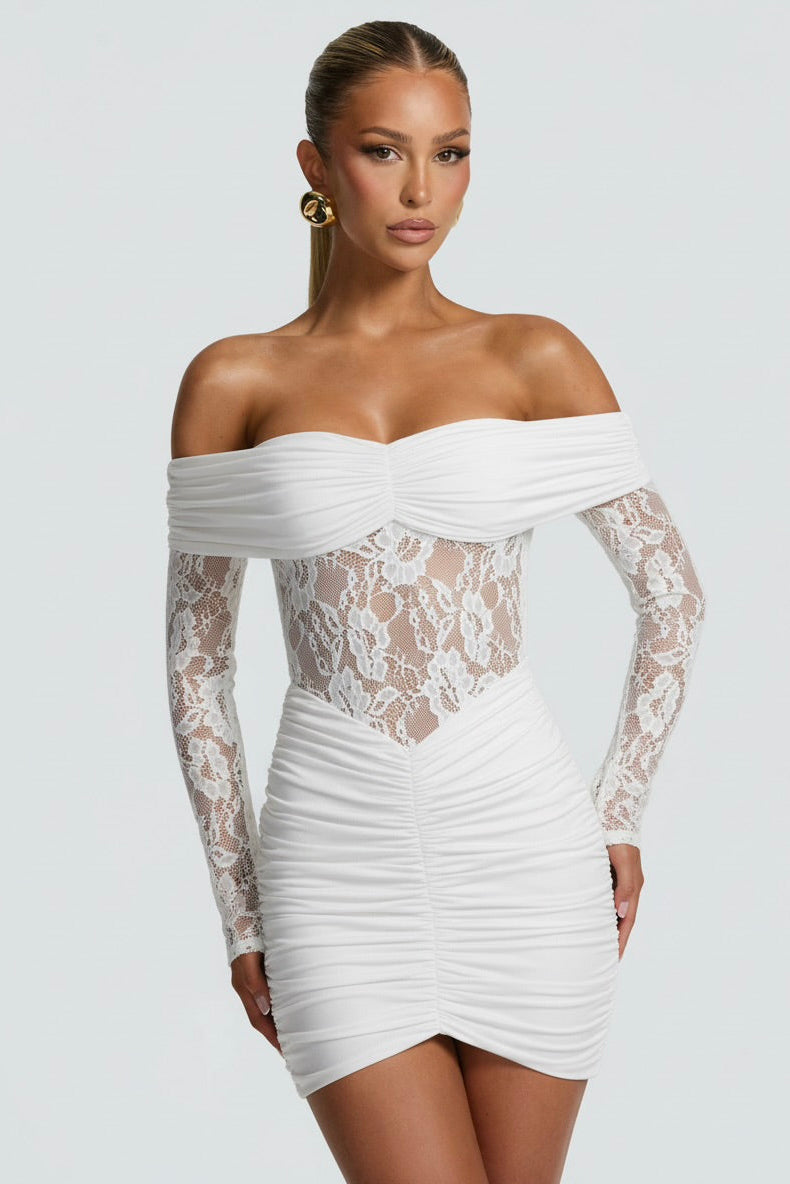 THE MOONFIRE MINI DRESS - WHITE