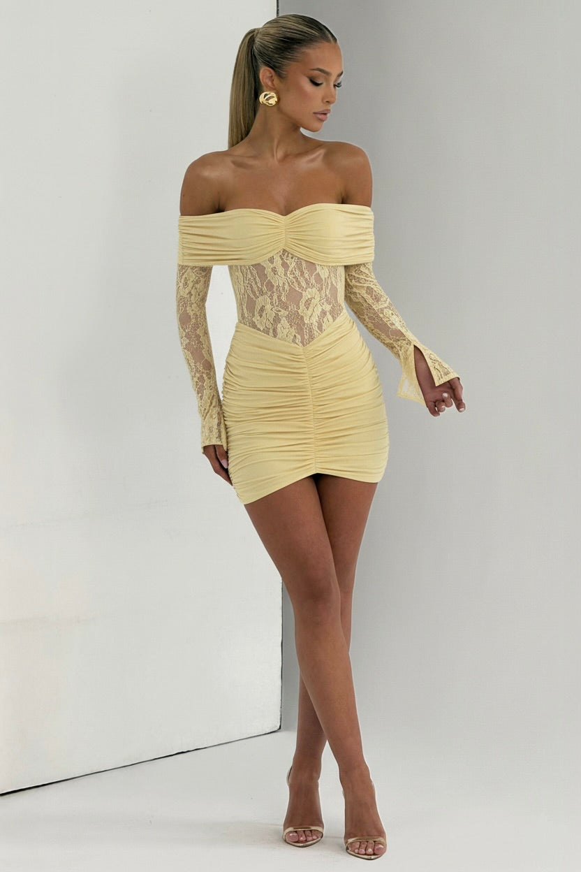 THE MOONFIRE MINI DRESS - YELLOW