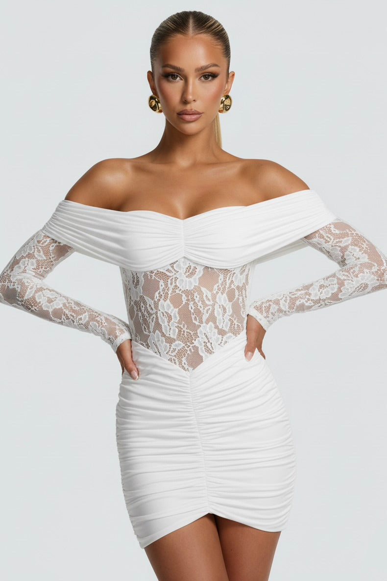 THE MOONFIRE MINI DRESS - WHITE