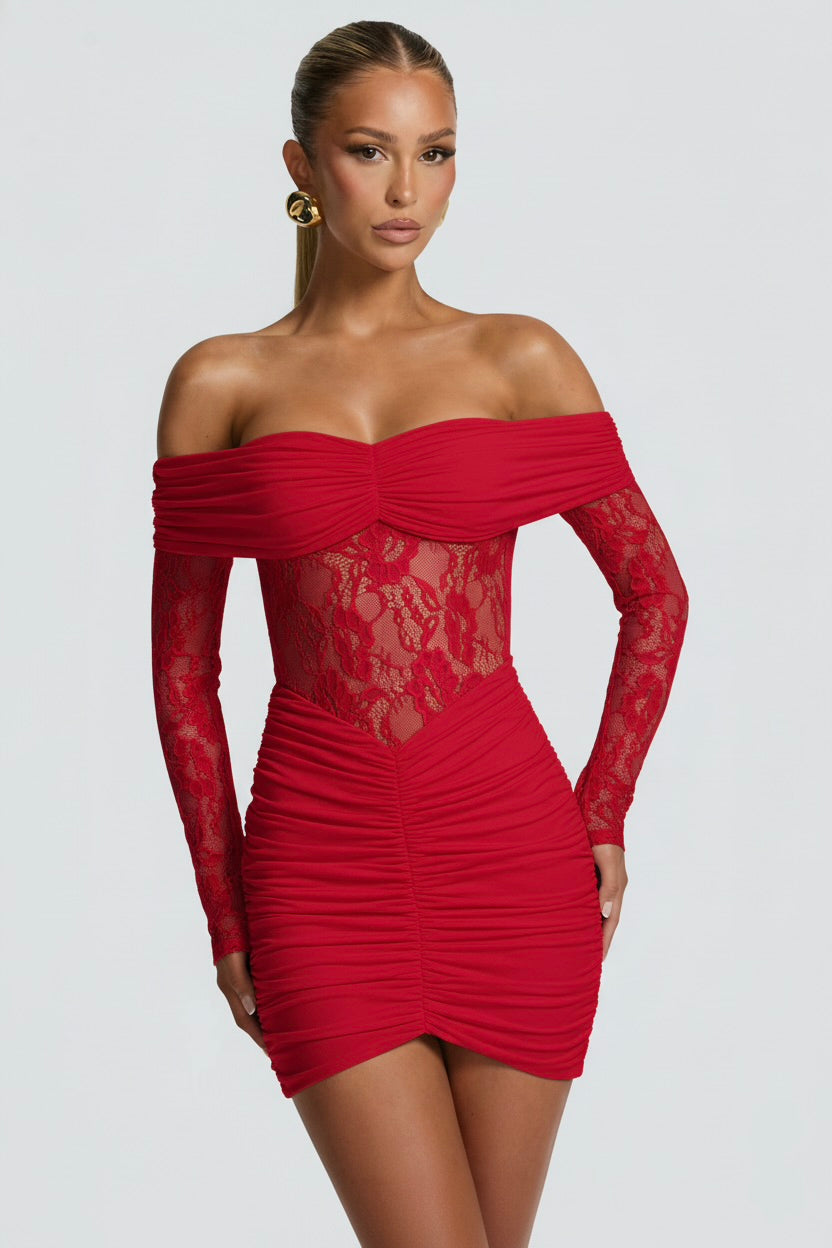 THE MOONFIRE MINI DRESS - RED