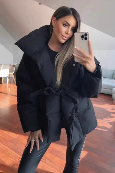 THE SERENE PUFFER COAT - DARK BROWN