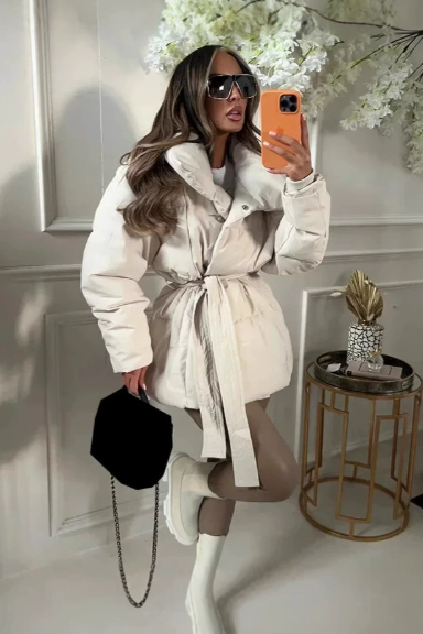 THE SERENE PUFFER COAT - DARK BROWN