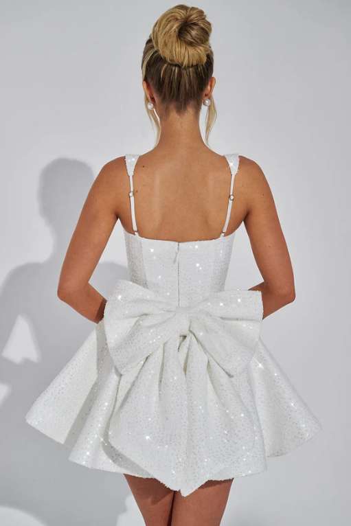 THE SUGARBLUSH MINI DRESS - WHITE