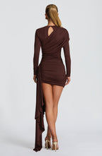 Jovanna Mini Dress - Plum Brown Dress Babyboo Fashion Premium Exclusive Design