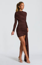 Jovanna Mini Dress - Plum Brown Dress Babyboo Fashion Premium Exclusive Design