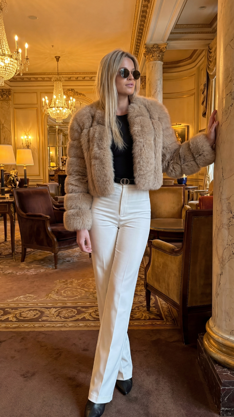 MONTBLANC CROPPED FUR COAT