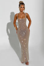 THE HALO MAXI DRESS - CHAMPAGNE GOLD