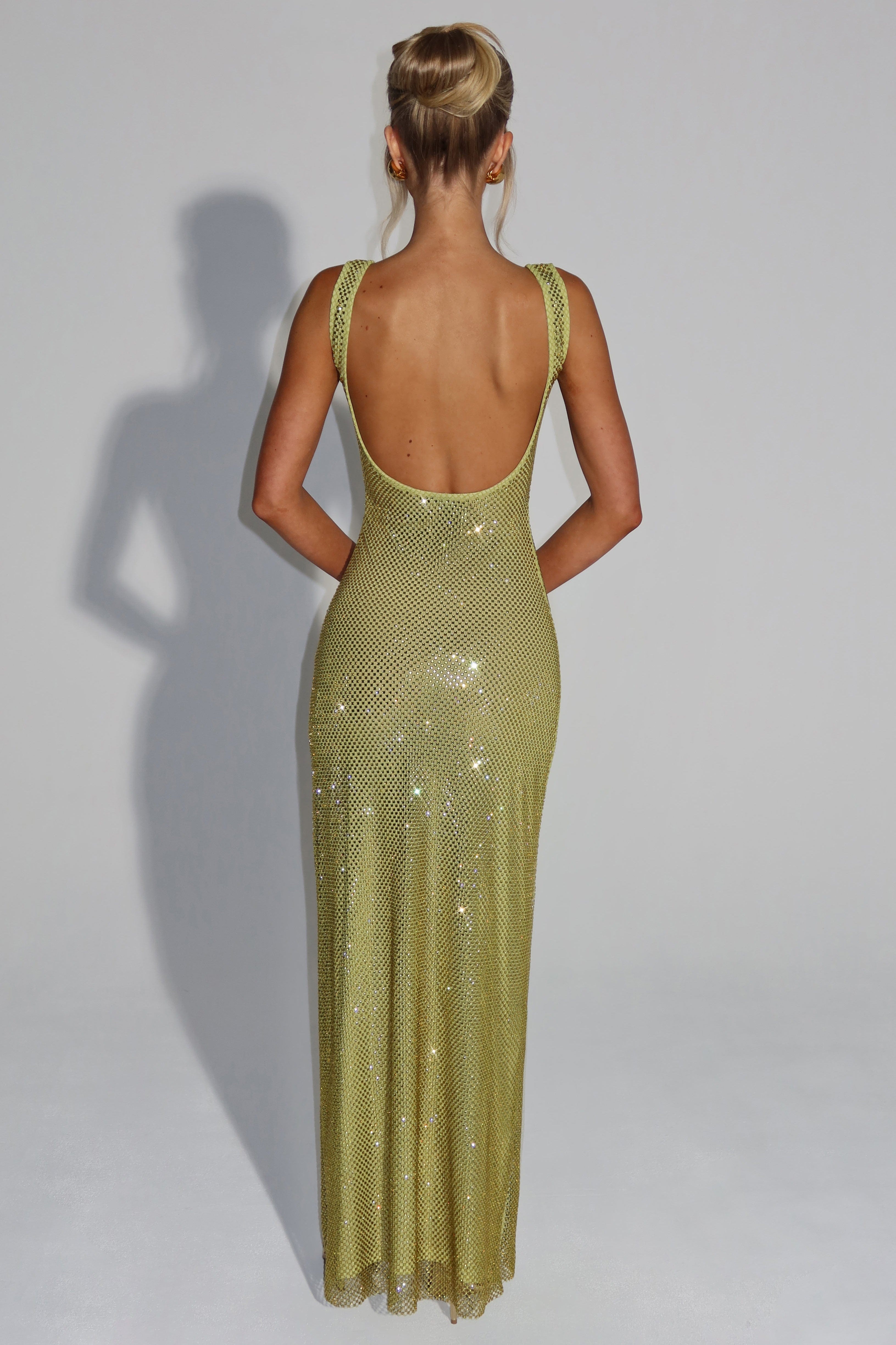 THE HALO MAXI DRESS - OLIVE GREEN