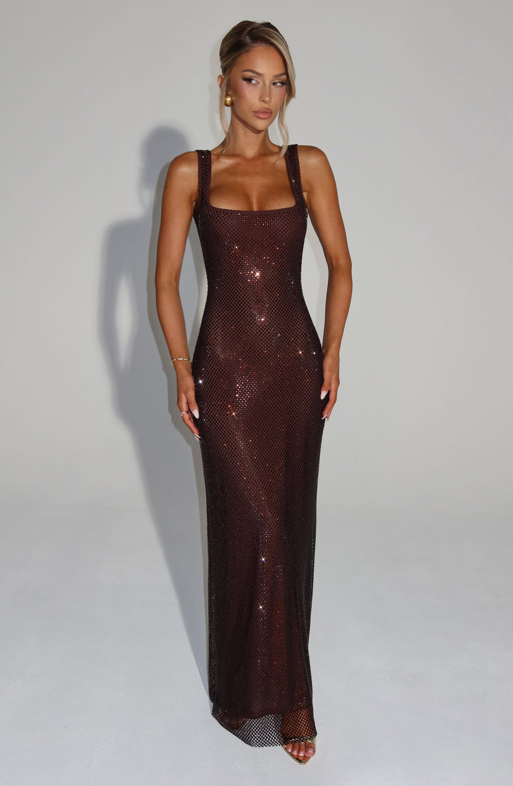 THE HALO MAXI DRESS - CHOCOLATE BROWN