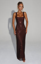 THE HALO MAXI DRESS - CHOCOLATE BROWN