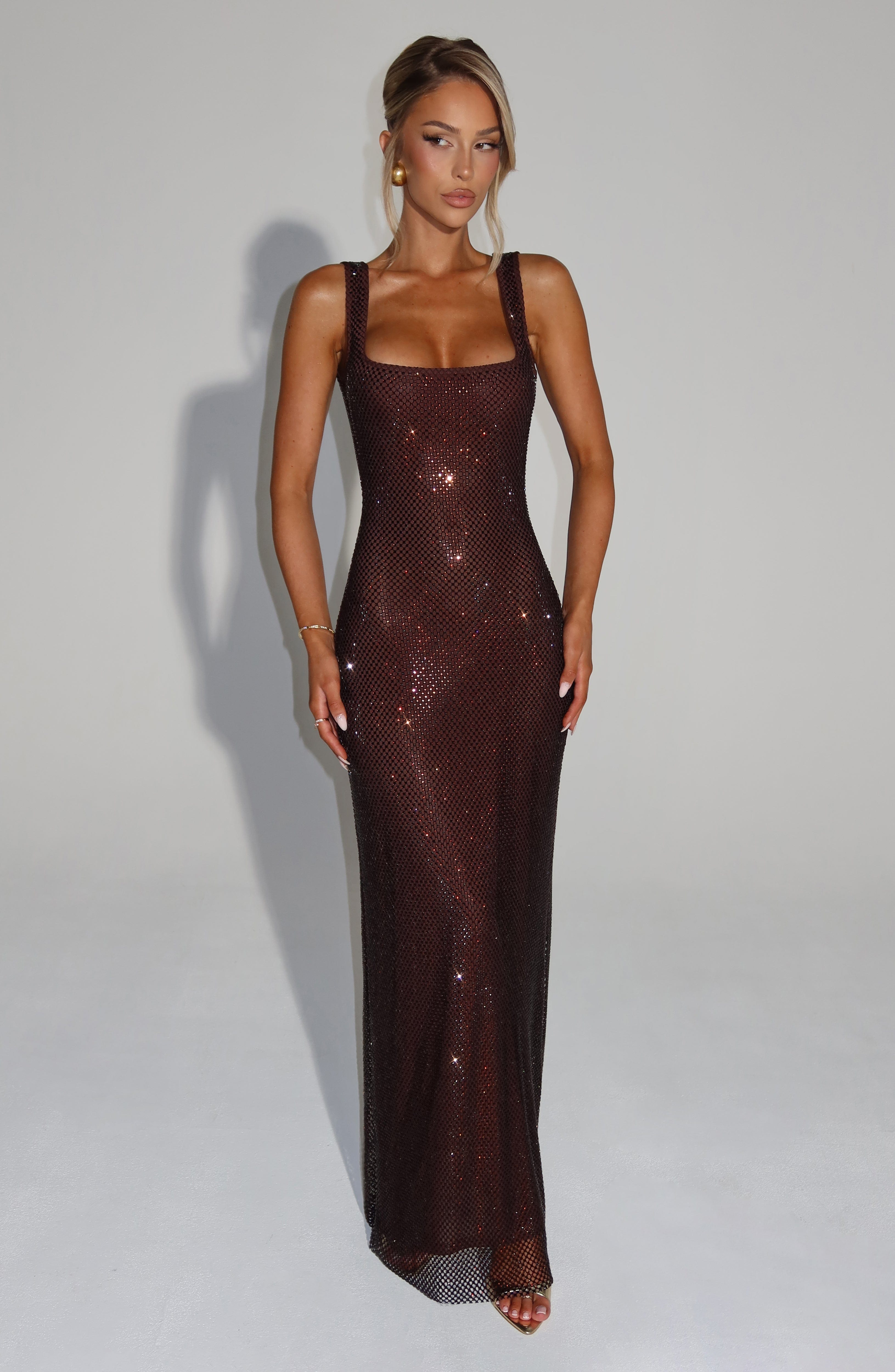 THE HALO MAXI DRESS - CHAMPAGNE GOLD