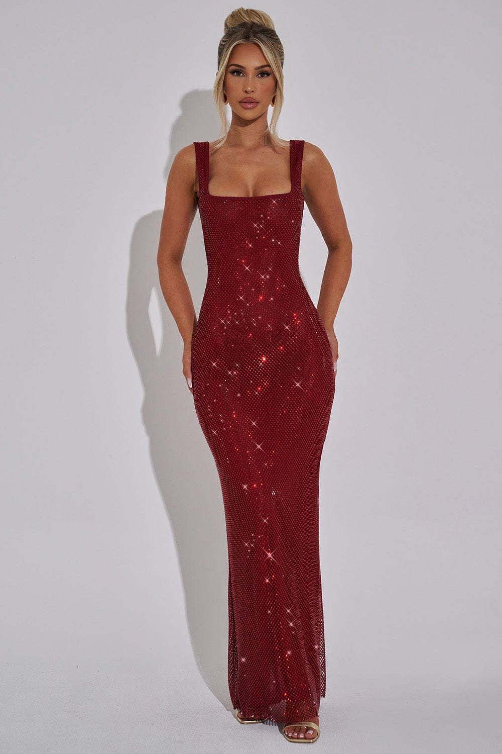 THE HALO MAXI DRESS - CHAMPAGNE GOLD