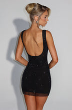 THE HALO MINI DRESS - SILVER SPARKLE