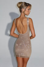 THE HALO MINI DRESS - SILVER SPARKLE
