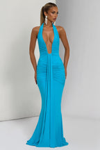 THE SCULPTED SIREN MAXI DRESS - AQUA