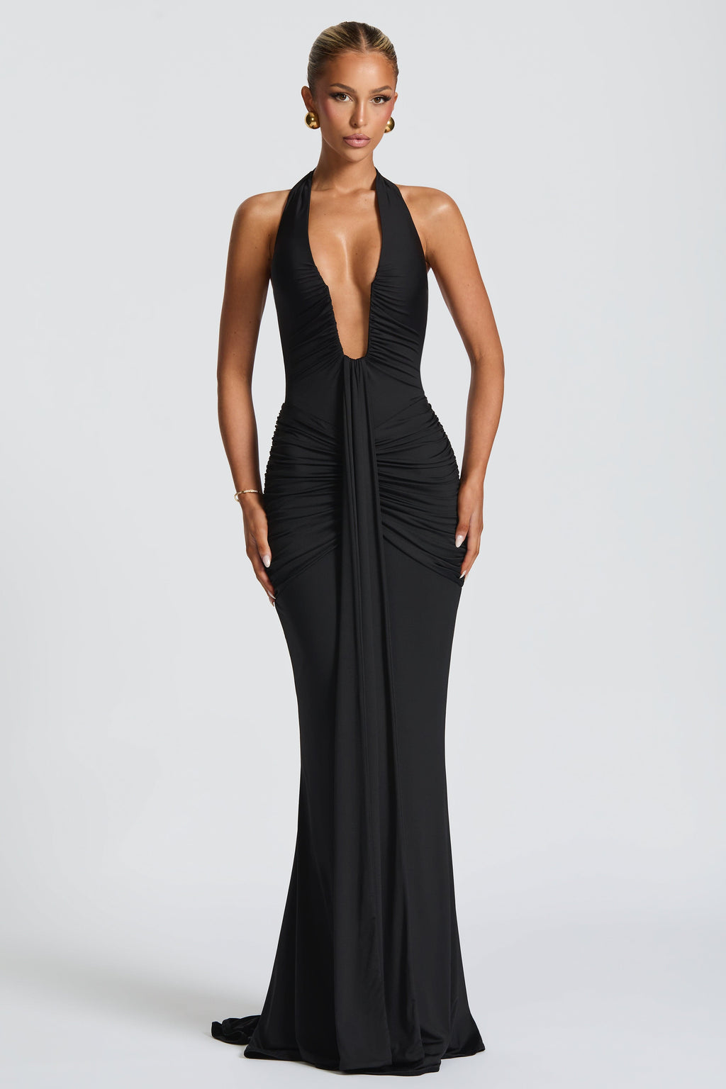 THE SCULPTED SIREN MAXI DRESS - BLACK