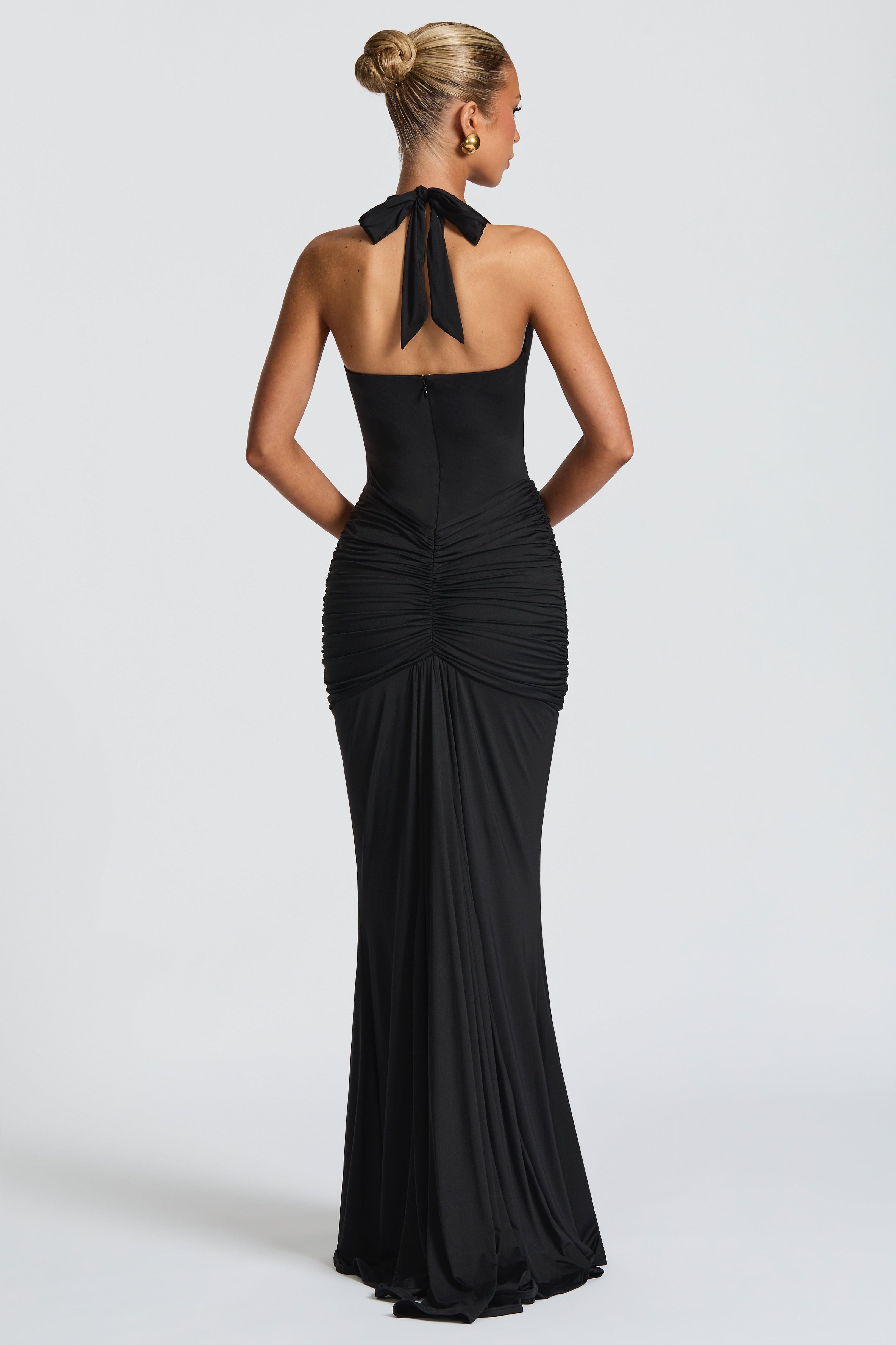 THE SCULPTED SIREN MAXI DRESS - BLACK