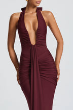 THE SCULPTED SIREN MAXI DRESS - BORDEAUX