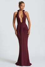 THE SCULPTED SIREN MAXI DRESS - BORDEAUX
