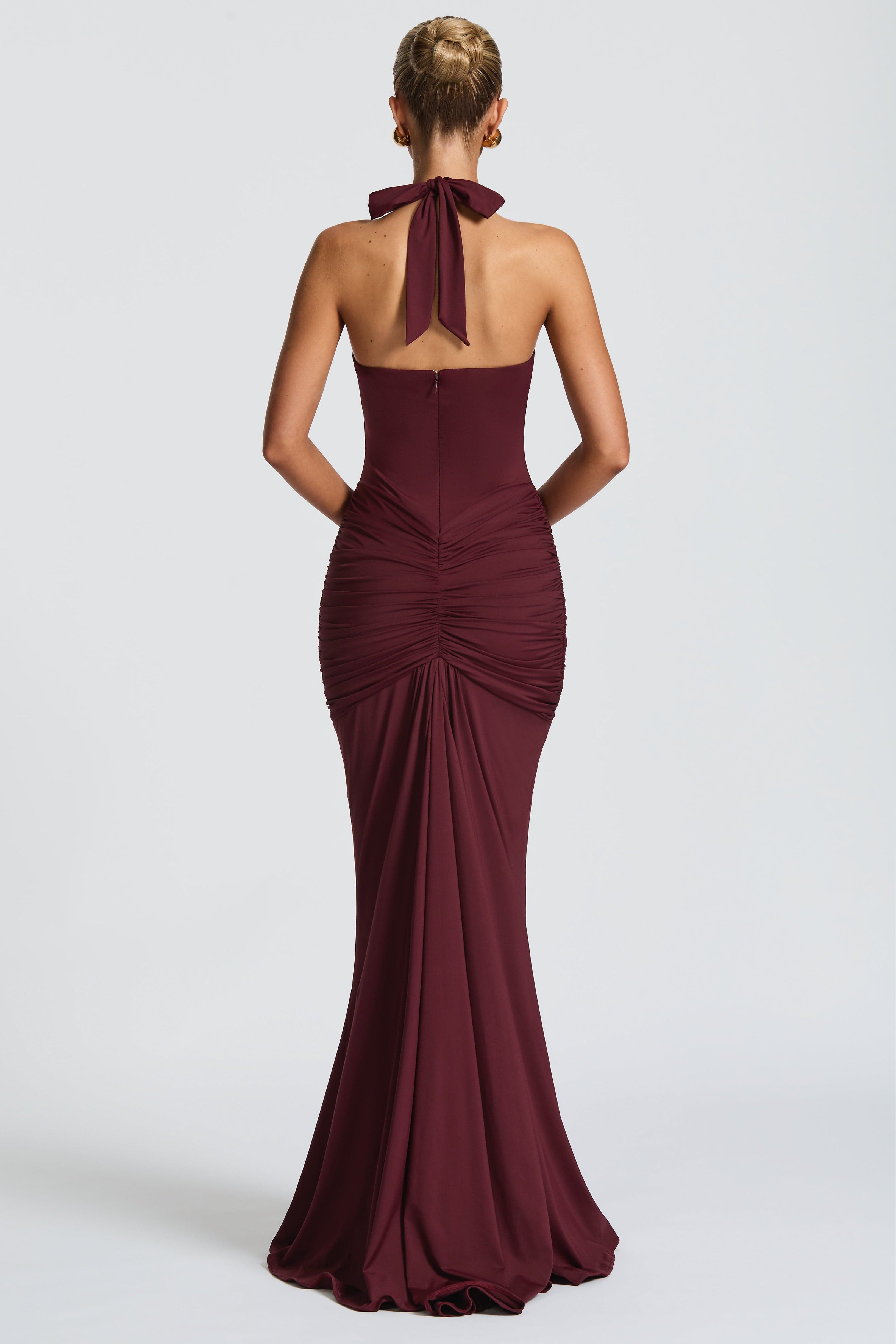 THE SCULPTED SIREN MAXI DRESS - BORDEAUX