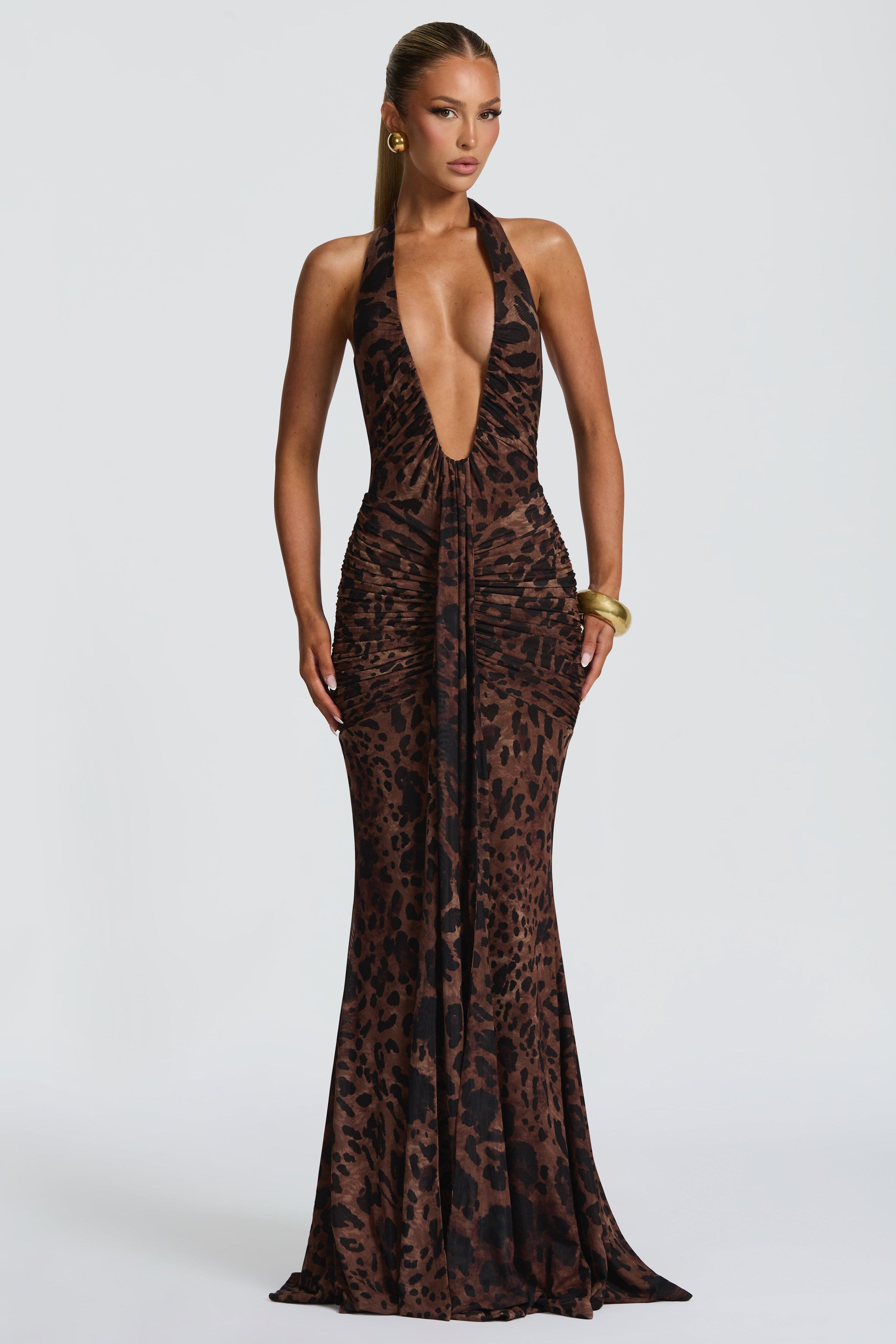 THE SCULPTED SIREN MAXI DRESS - BROWN