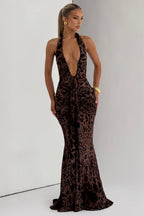 THE SCULPTED SIREN MAXI DRESS - BORDEAUX