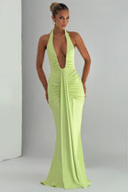 THE SCULPTED SIREN MAXI DRESS - LIME