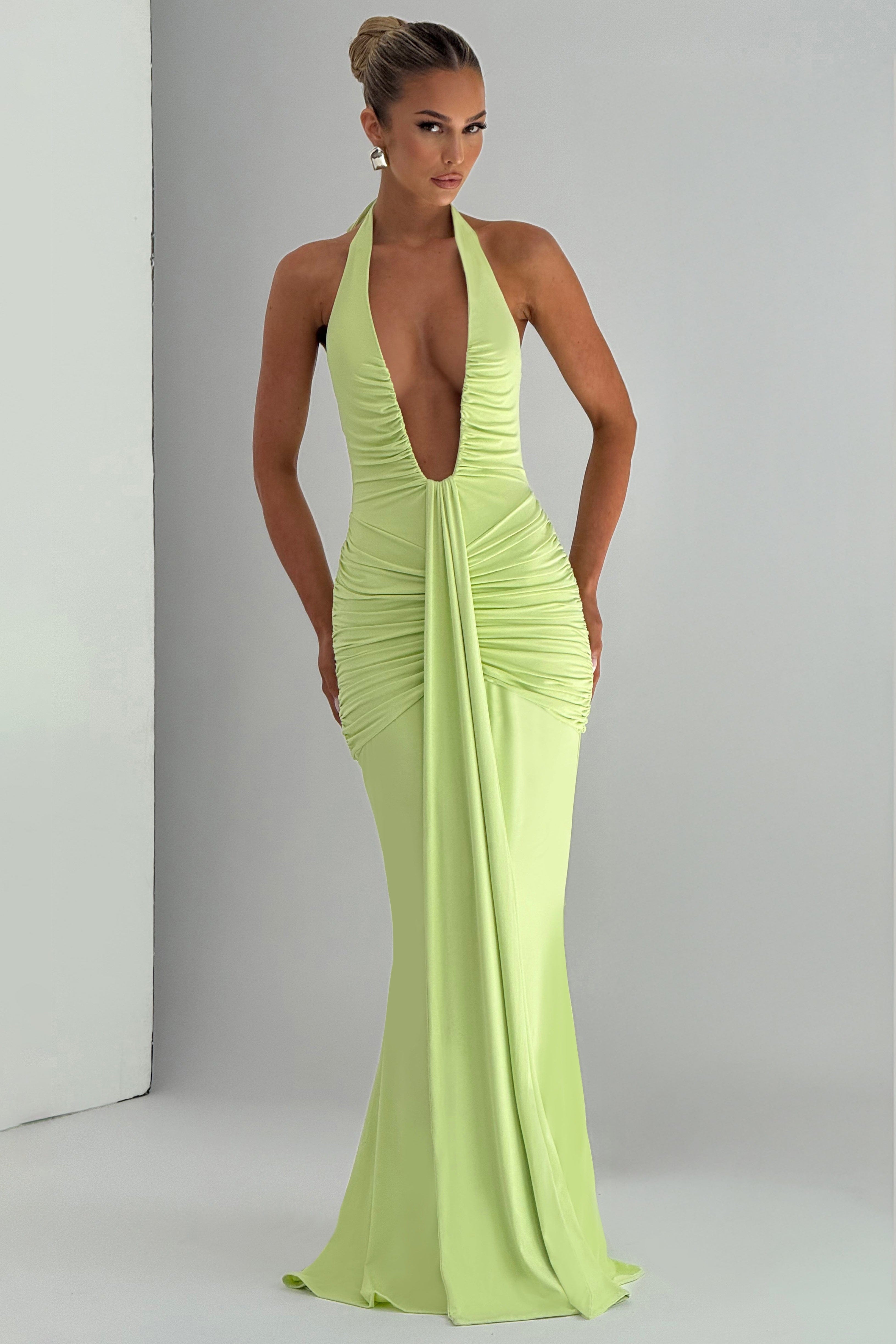 THE SCULPTED SIREN MAXI DRESS - BROWN