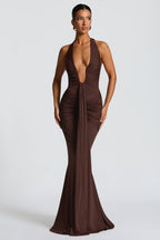 THE SCULPTED SIREN MAXI DRESS - BROWN