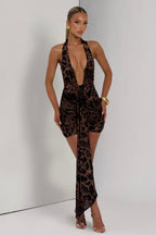 THE SCULPTED SIREN MINI DRESS - LEOPARD