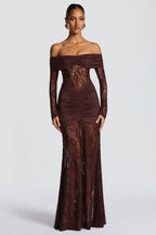 THE MOONFIRE MAXI DRESS - CHOCOLATE BROWN