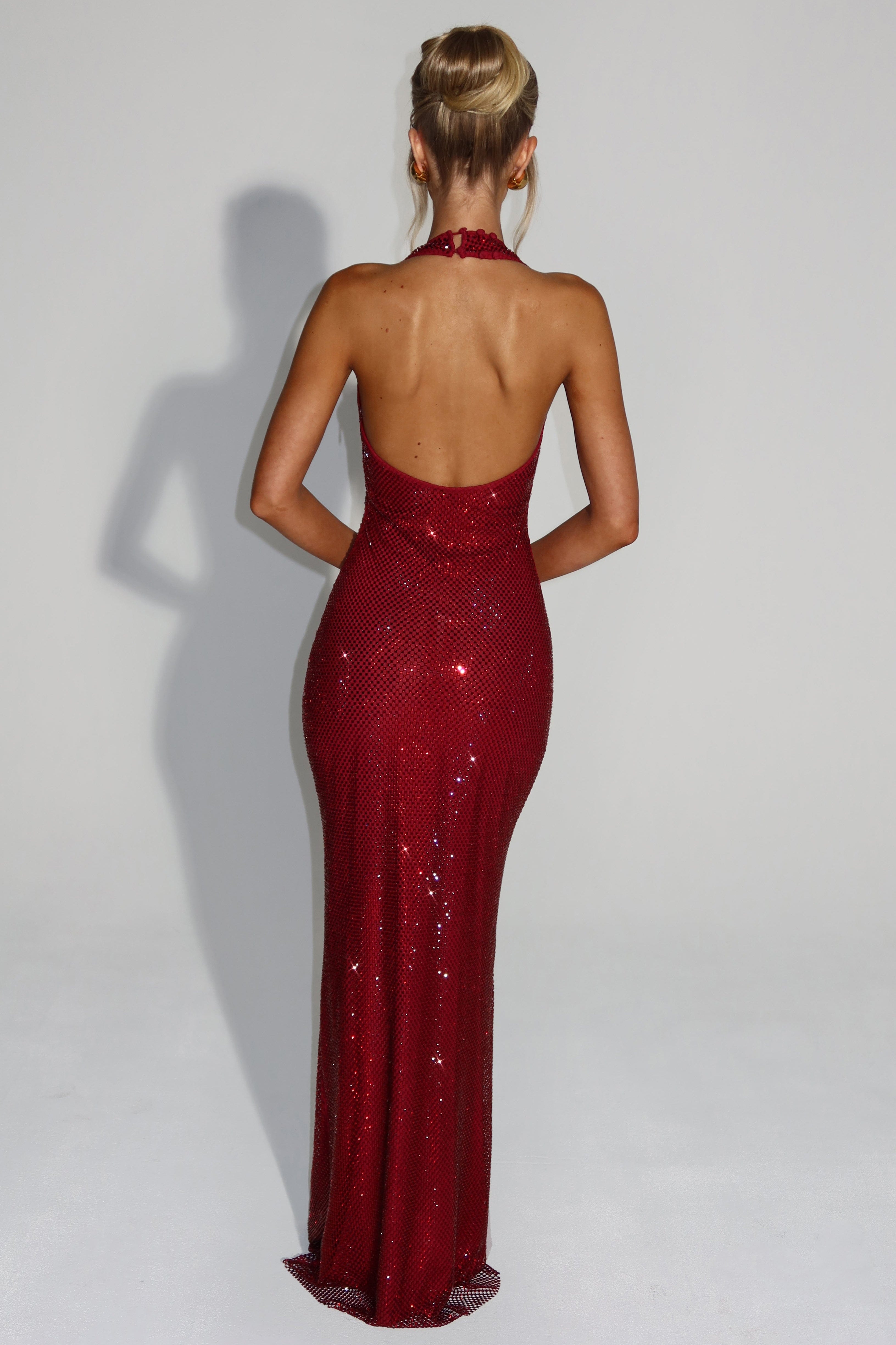 THE OPALINE MAXI DRESS - CHERRY RED